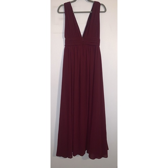 Lulu's Heavenly Hues Women S Burgundy Maxi Dress Bridesmaids Wedding Formal Prom - Picture 9 of 16